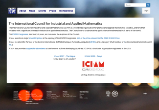 ICIAM website homepage (2022)
